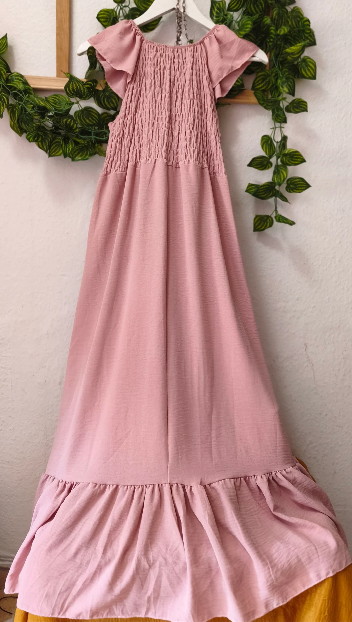 Pink nude bee panel adaptable fluid long dress size M L – photo 5